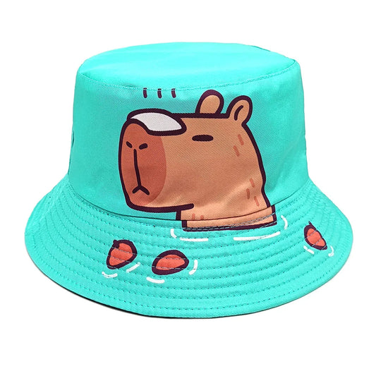 Cartoon Capybara Pattern Panama Hats