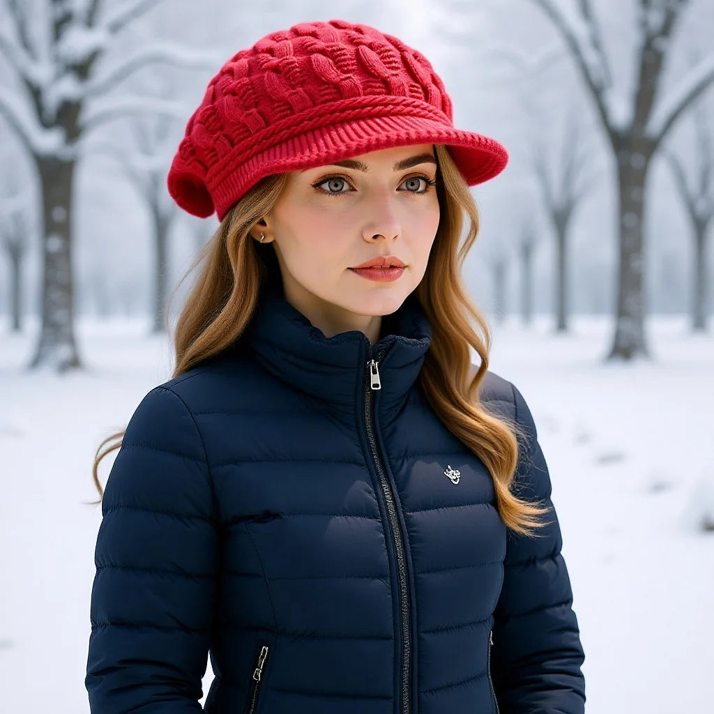 Fried Dough Twists Knit Hat Plush Thickened Warm Wool Hat