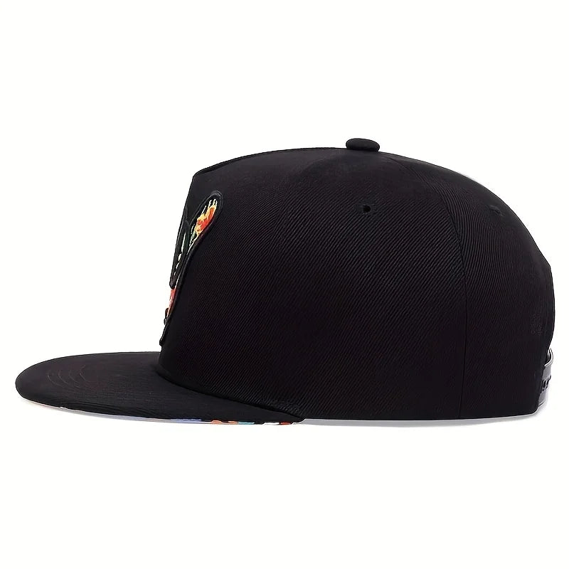 Unisex Fingers Embroidery Hip Hop Hats Spring Autumn Outdoor Adjustable Casual Baseball Caps Trucker Caps Sunscreen Hat