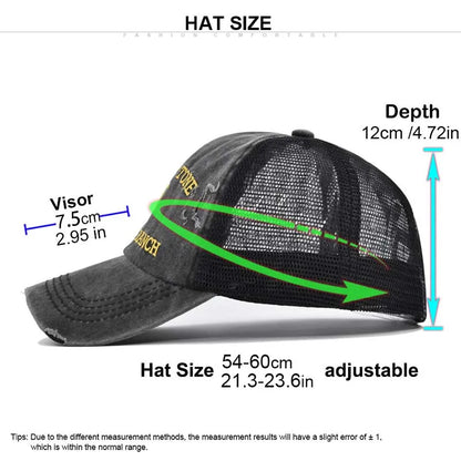 Summer Yellowstone Dutton Ranch Hat Cross Ponytail Baseball Cap