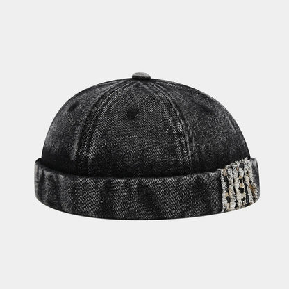 Fashion Denim Docker Cap Brimless Hat