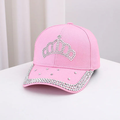 Men's and Women's Summer Fashion Casual Hot Diamond Crown Cap