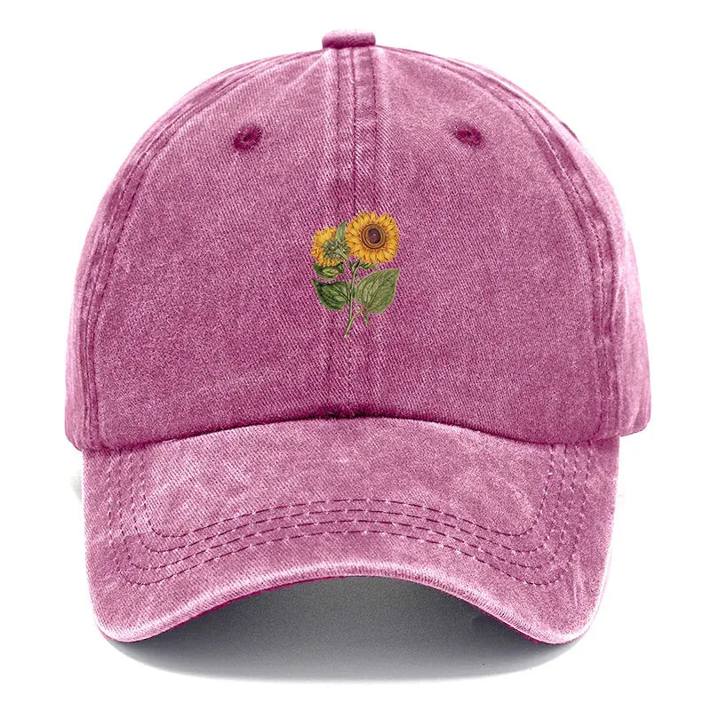 Trendy Sunflower Embroidery Snapback Cap