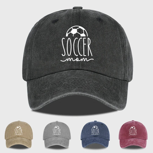 Soccer Mom Print Washed Baseball Cap For Moms