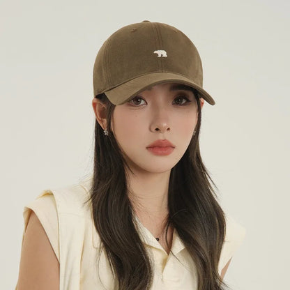 1pc Polar Bear Embroidered Baseball Hat for Men and Women