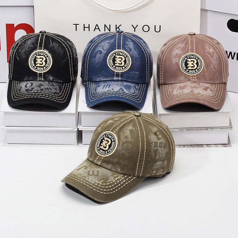 Retro Hat Baseball Cap Embroidery Letter Baseball Cap Fashion Couple Shade Sunscreen Versatile