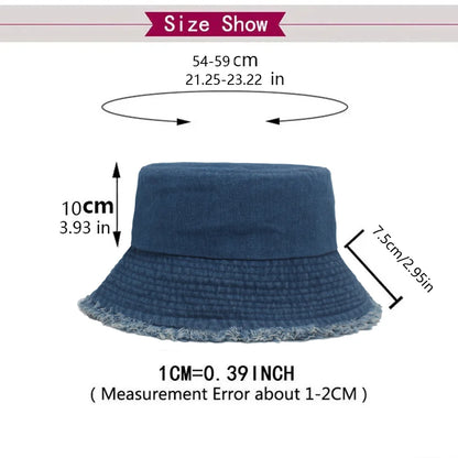 New Cowboy Bucket Hat For Men And Women Washed Solid