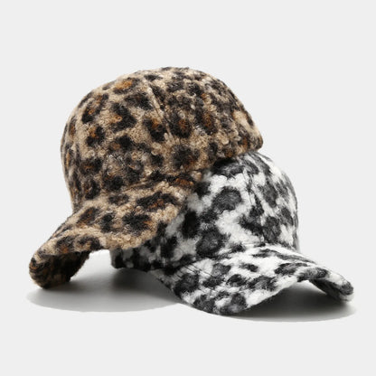 Autumn And Winter New Hat Ladies Leopard Print Hard Top Baseball Cap