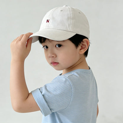 N-Letter Baby Peaked Hat Solid Color Children Duck Tongue Cap