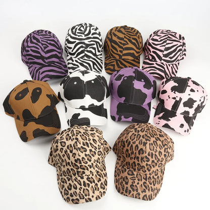 Leopard Print Baseball Cap Ladies Sun Hats
