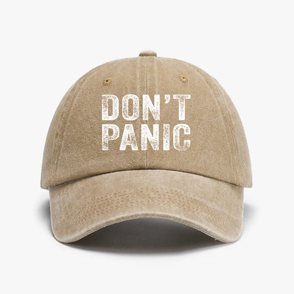 Dont Panic Distressed Sarcastic Funny Retro Washed Baseball Cap