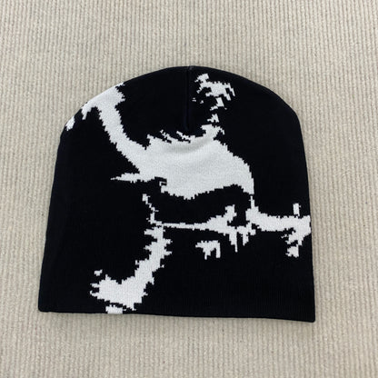 Autumn Winter Fashion Skull Pattern Jacquard Knitted Hat
