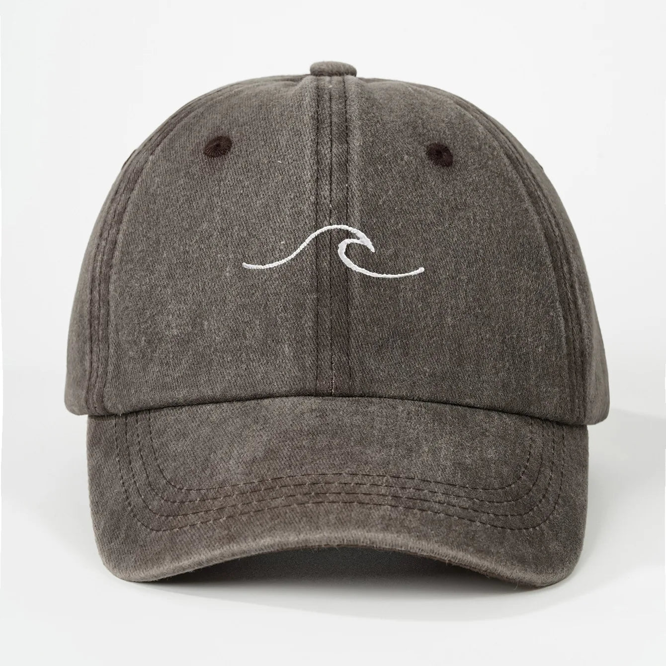 Simple Wave Ripple Embroidery Baseball Cap