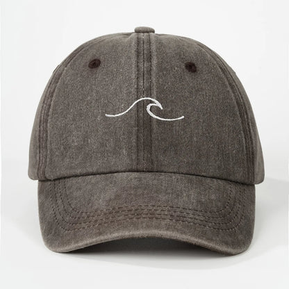 Simple Wave Ripple Embroidery Baseball Cap
