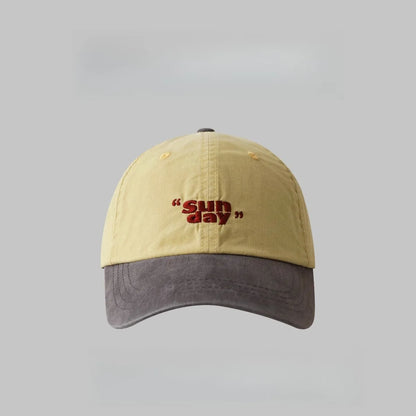 Small Niche Color Blocking Design Duckbill Cap Fashion Korean Outdoor Retro