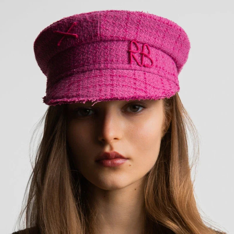 Multifunction Tweed Baker Boy Cap Women