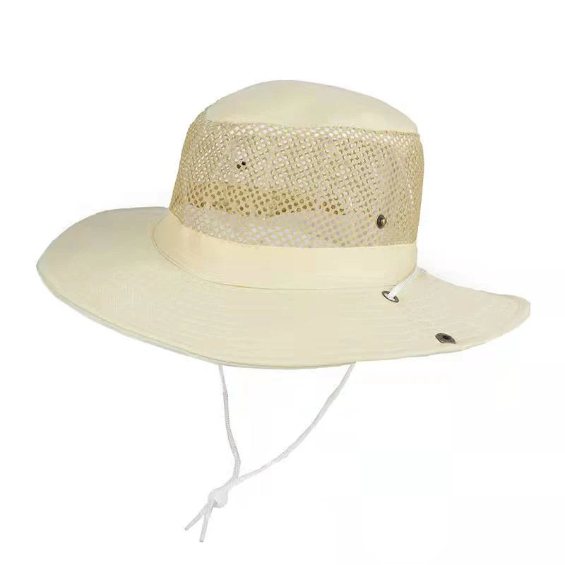 Summer Mesh Breathable Men Bucket Hat Outdoor Fishing Hiking