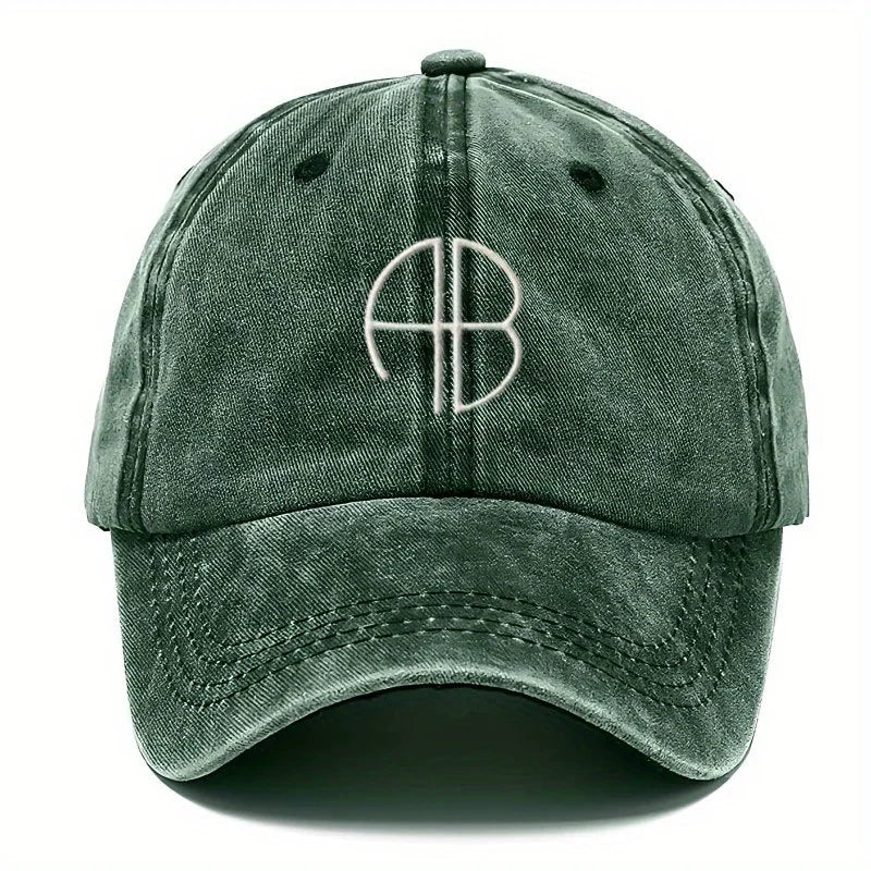 Simple Versatile Printed Washed Vintage Soft Top Baseball Cap For Men And Women