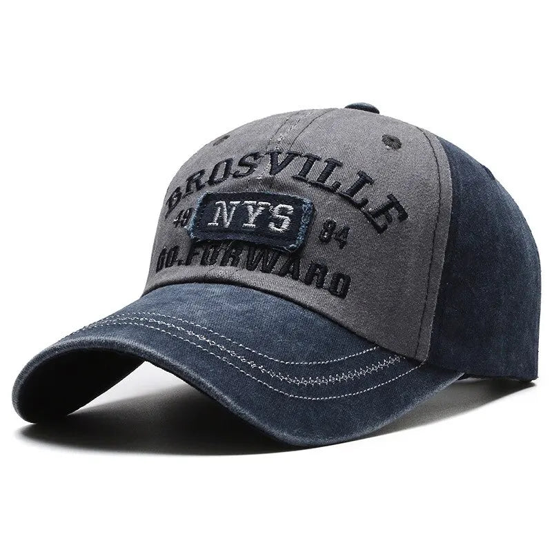 Four Seasons Men's Baseball Cap Casual Wash Embroidered Cap Curved Brim Bowler Sun Hat
