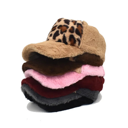 Women's Fashionable Plush Baseball Cap Hip-Hop Duckbill Cap
