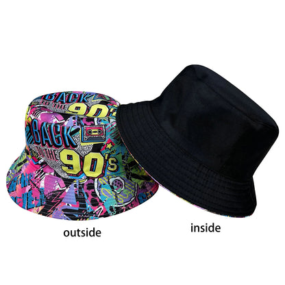 Abstract Graffiti Art Back90S Colorful Printed Bucket Hat