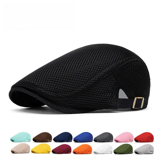 Perforated Mesh Bucket Hat Breathable Beret Women's Korean Style