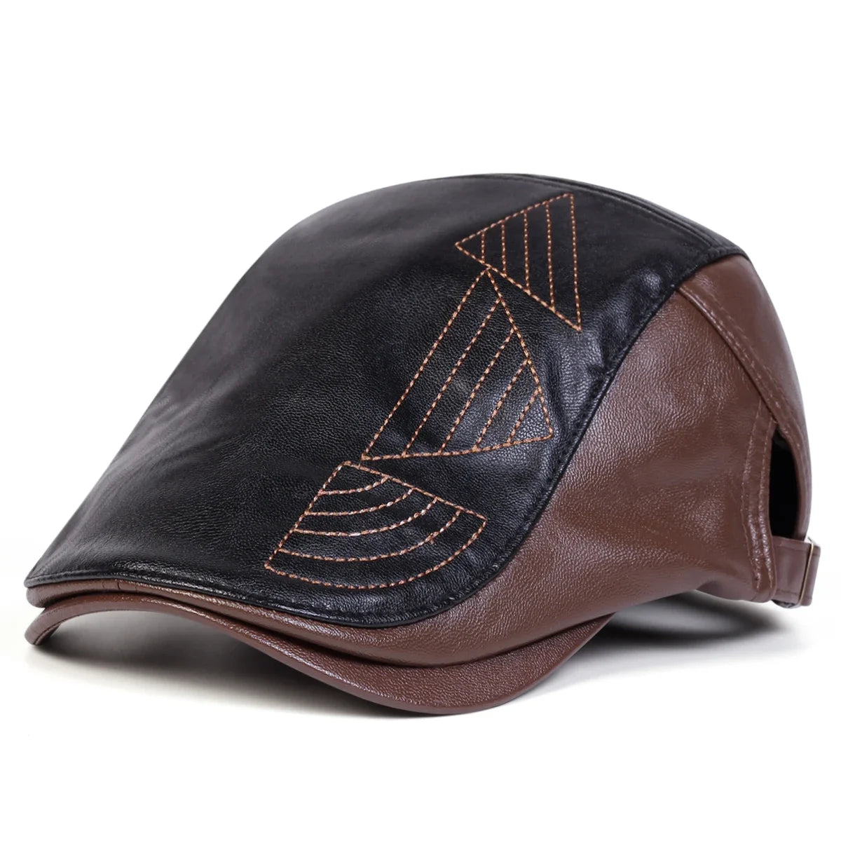 Men Retro Pu Leather Newsboy Caps British Painters Hats Spring Autumn