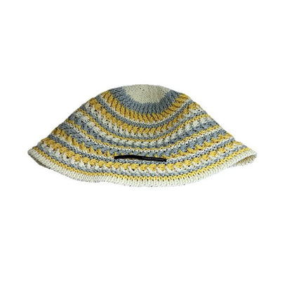 Ladies' Bucket Hat Korean Knitted Striped Verstaile Hollow