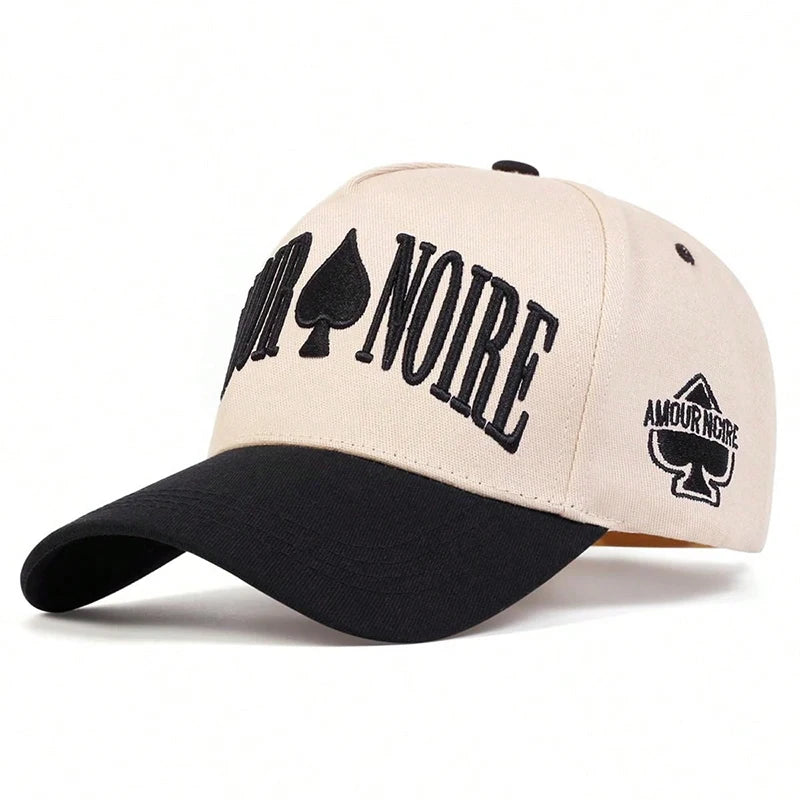 Unisex Amour Noire Spades Embroidery Baseball Caps Spring and Autumn