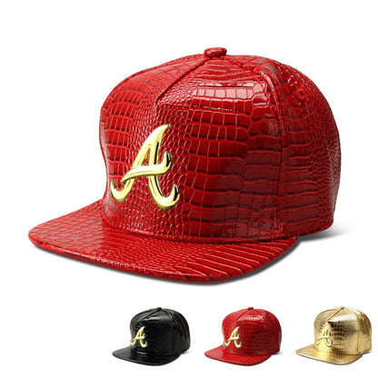 Trendy PU Crocodile Skin Hip Hop Cap For Men Women