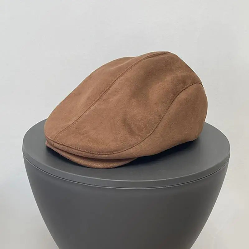 Peaked Cap Suede Visor Women's Cap British Style Newsboy Cap