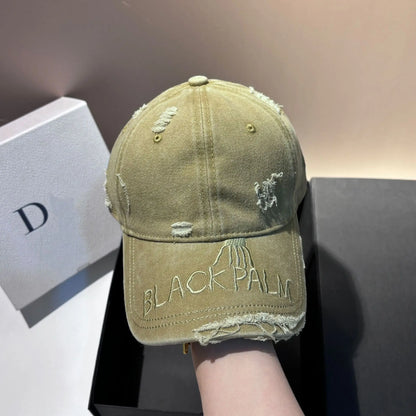 Men Women Broken Style Retro Letter Embroidery Baseball Hats