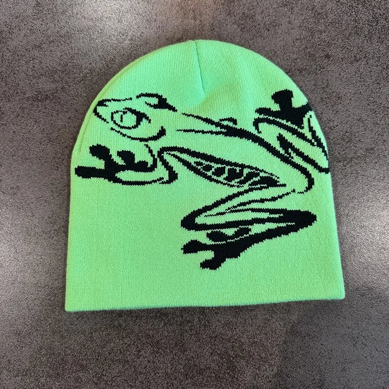 Tree Frog Pattern Beanie Knitted Cap For Men & Women