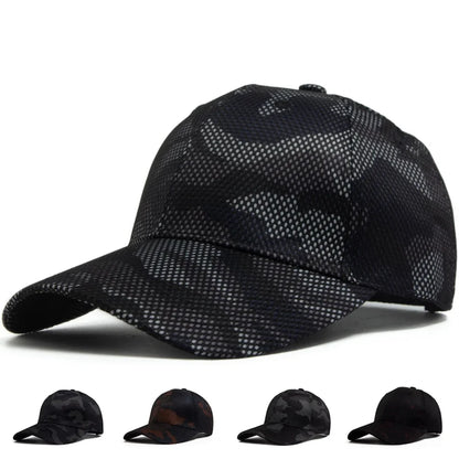 Grid Unisex Camouflage Baseball Cap Unisex Adjustable Sun Hat Men