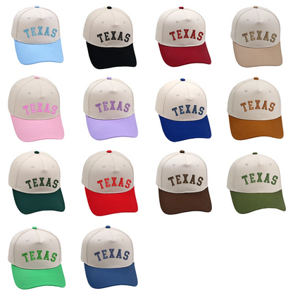 Texas Trucker Hat 3D Embroidery Two Tone Baseball Cap