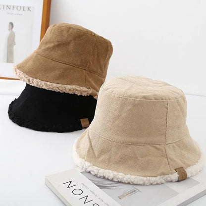 Trendy Lambswool Winter Bucket Hat