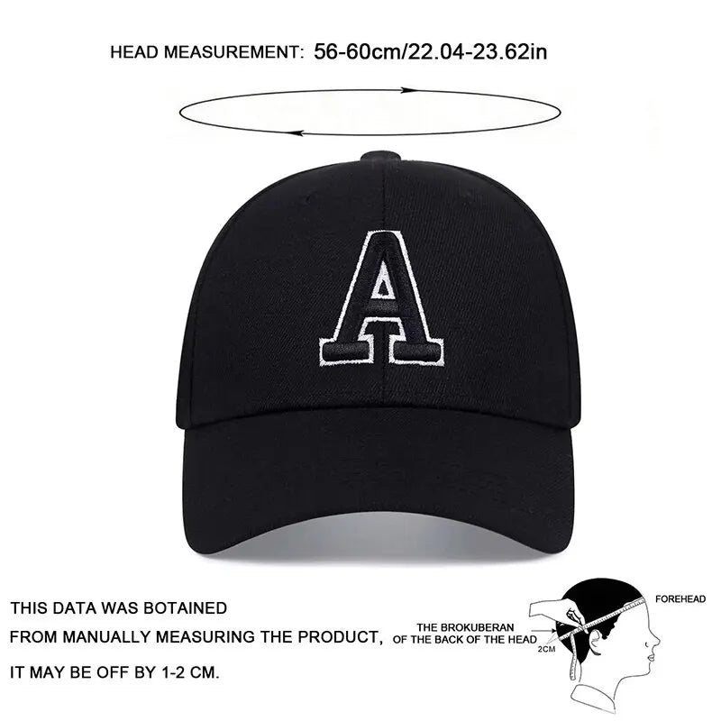 Unisex A Letter Side Ar Embroidery Baseball Caps
