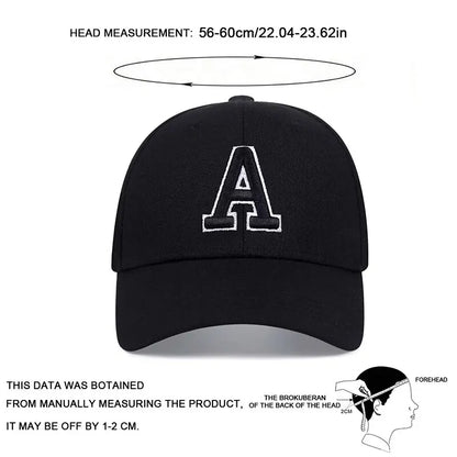 Unisex A Letter Side Ar Embroidery Baseball Caps