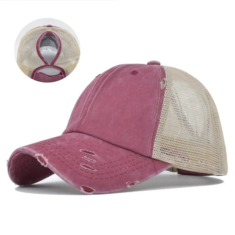 Washed Cotton Mesh Breathable Baseball Cap