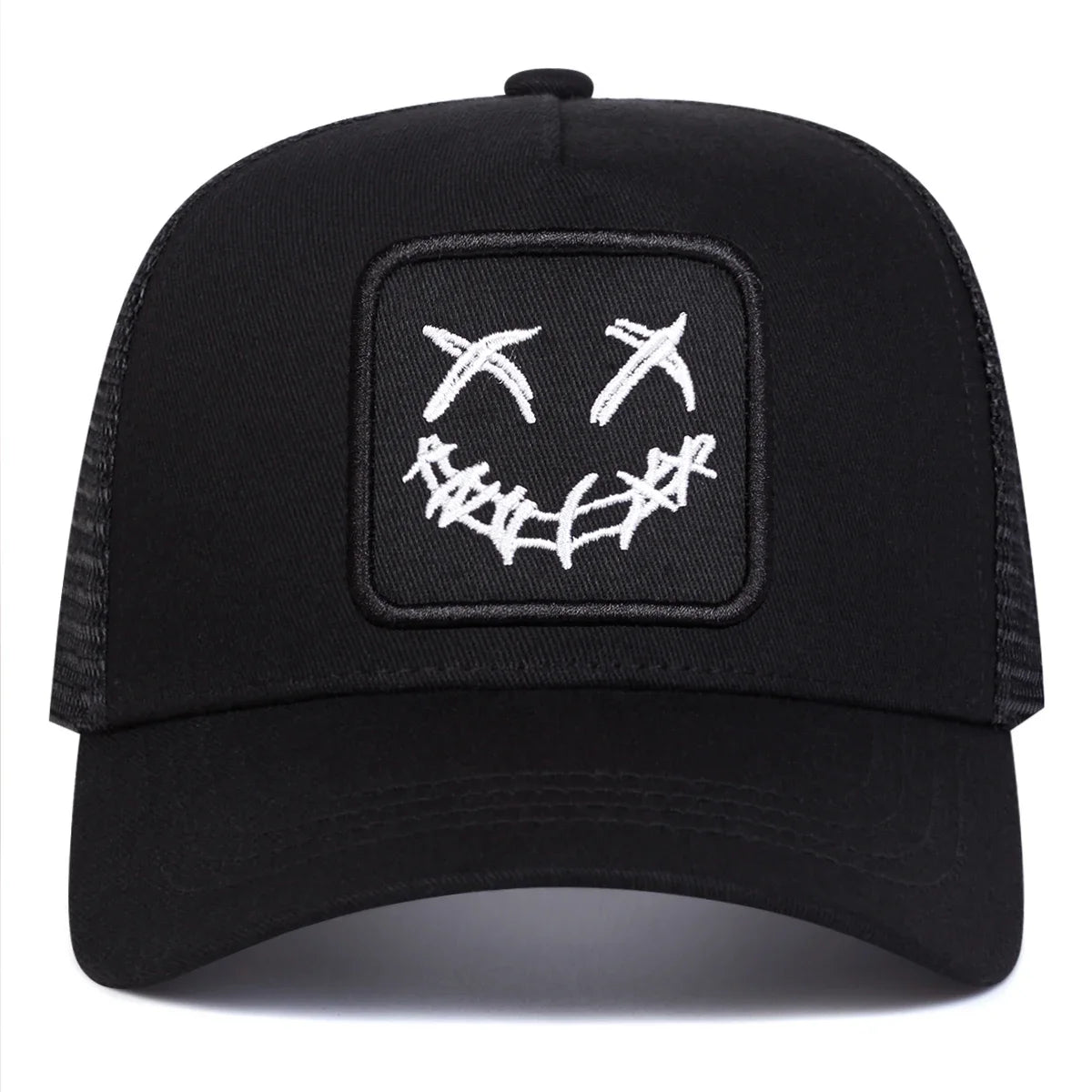 Unisex XX Smiling Face Embroidery Baseball Net Caps Spring and Summer