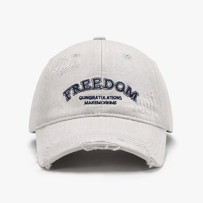 Women Men Baseball Cap Denim Cotton Faded Distressed Ripped Caps