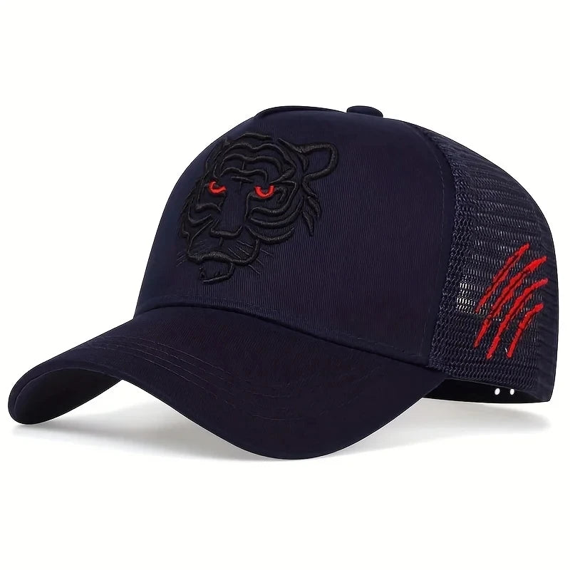 Unisex Tiger Head Embroidery Baseball Caps Adjustable Casual Hats