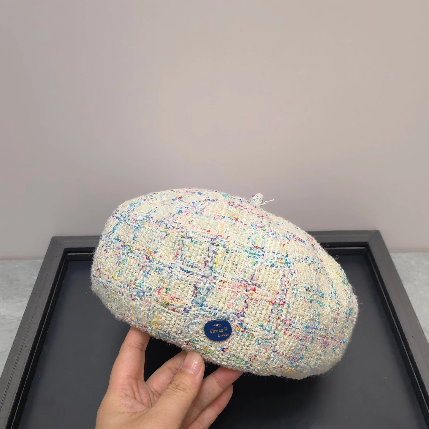 Autumn And Winter Color Plaid Korean Women Beret Cap
