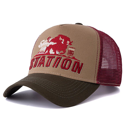 Unisex Station Letter Summer Fishing Cap