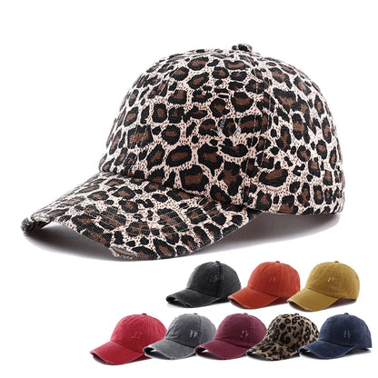 New Spring Summer Hip Hop Leopard Print Ponytail Baseball Cap