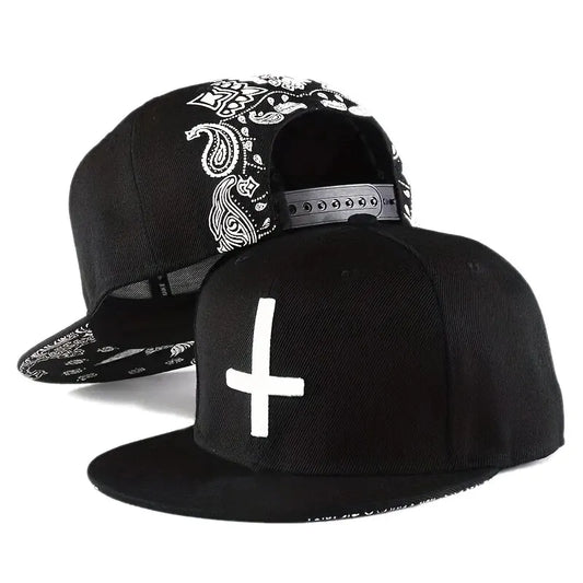Unisex Flat Cross Embroidery Hip-Hop Hats