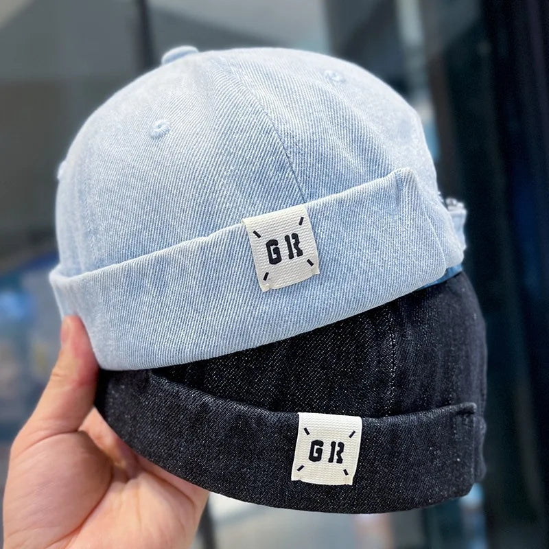 Japanese Washed Denim Melon Skin Hat