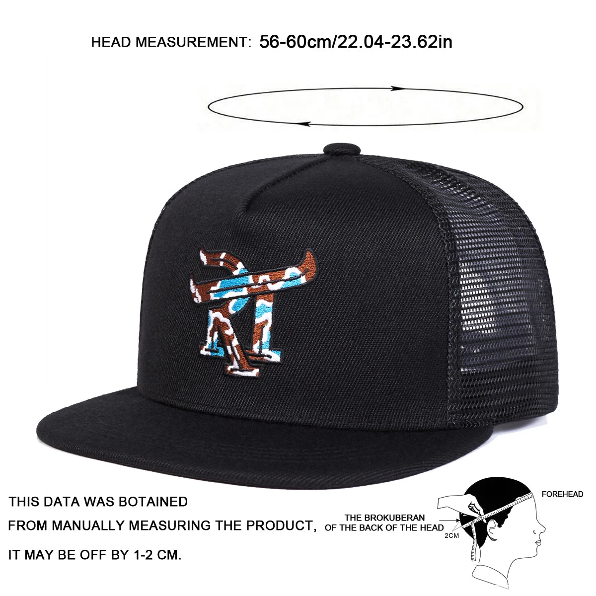 Unisex RT Letter Embroidery Hip-hop Net Hats Spring Summer