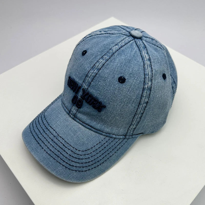 Retro Men Women Baseball Hats Cotton Embroidery Washing
