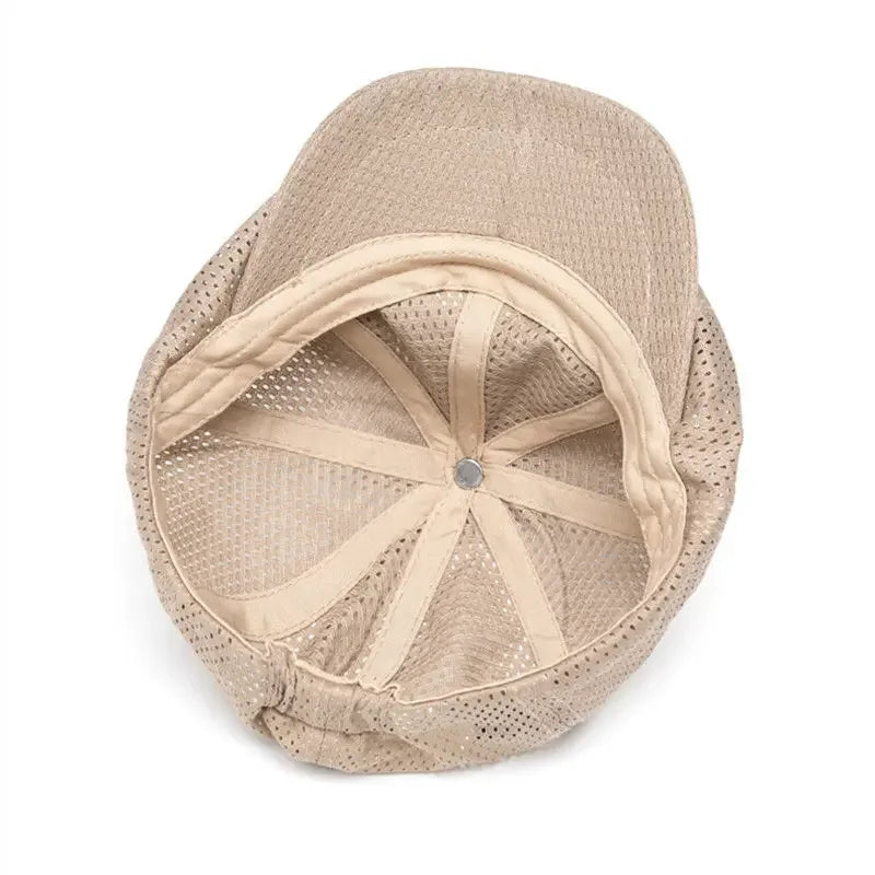 Spring And Summer Cotton Solid Newsboy Caps Flat Peaked Cap